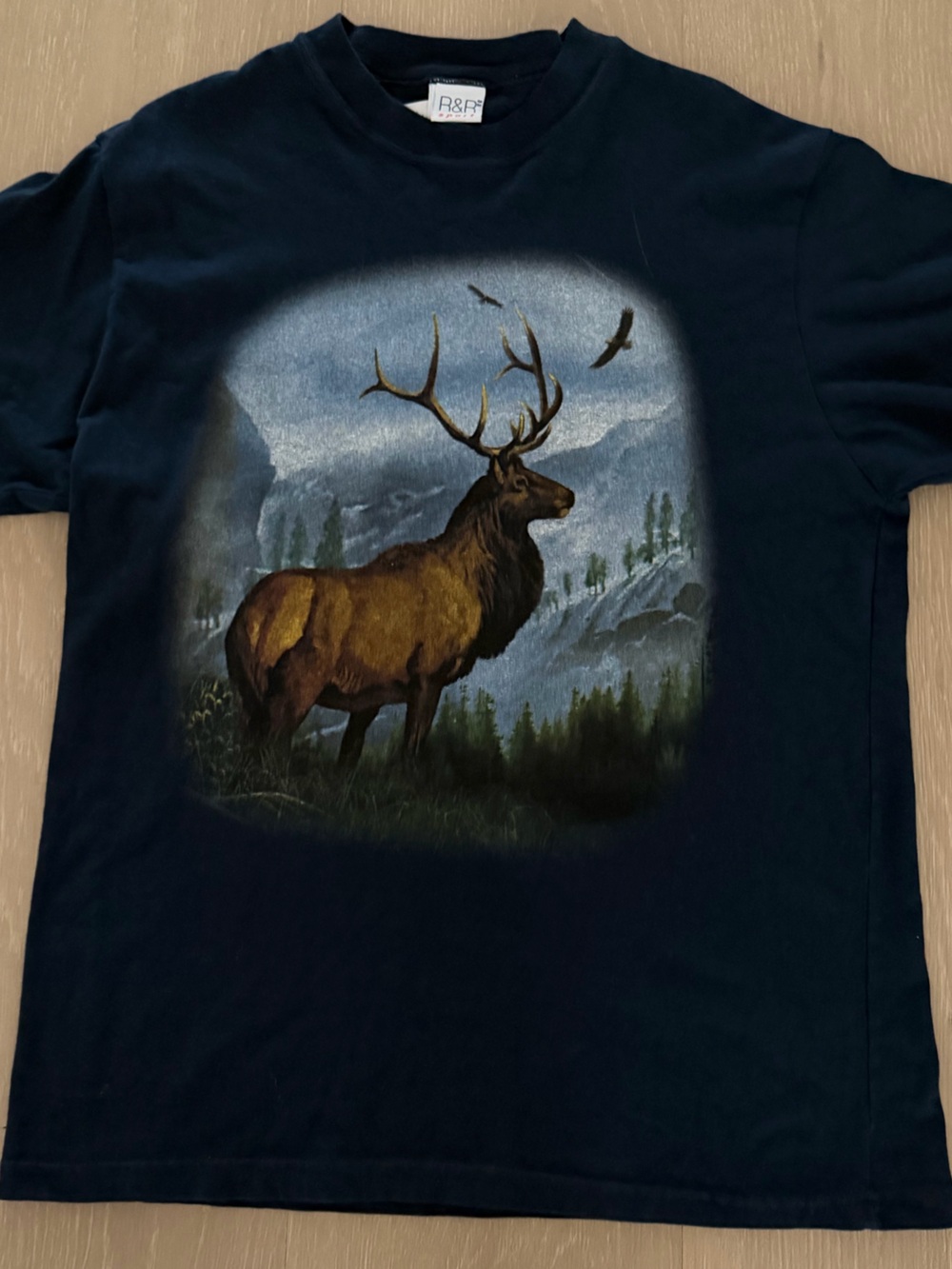 Vintage elk t-shirt in navy - made in Canada